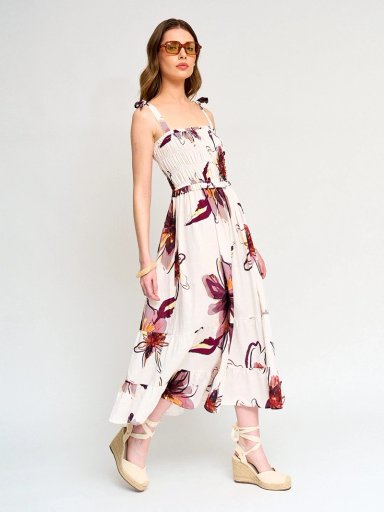 VESTIDO MUJER MARQUIS ALGODÓN MIDI ESCOTE RECTO PANAL - 2
