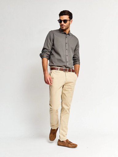 CAMISA HOMBRE CACHAREL ALGODÓN MANGA LARGA LAVADA - 4