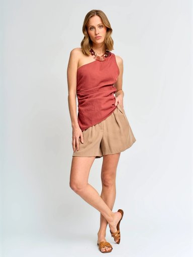 BLUSA MUJER MARQUIS UN HOMBRO DRAPEADO - 4