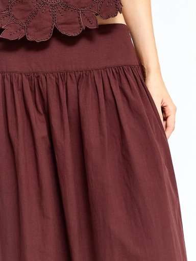 FALDA MUJER MARQUIS ALGODÓN MIDI BORDADA - 4