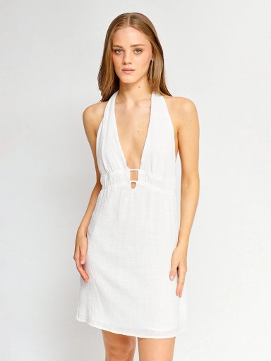 VESTIDO MUJER INDEX ALGODÓN CORTO HALTER - 3