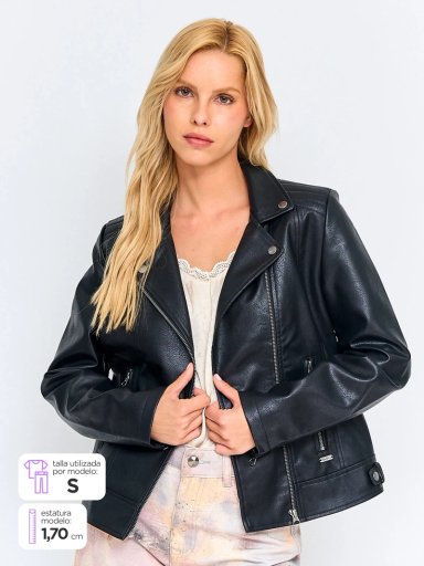 CHAQUETA MUJER PEPE JEANS EFECTO PIEL - 1