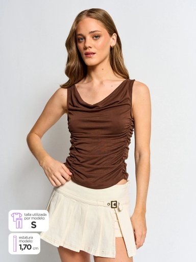 POLERA MUJER INDEX ESCOTE BOTE SIN MANGAS - 1