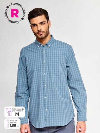 CAMISA HOMBRE REGATTA ALGODÓN MANGA LARGA - 1