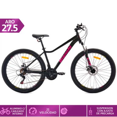 BICICLETA MOUNTAIN BIKE BIANCHI EVOLUTION XS LADY NEGRO TALLA M ARO 27.5 - 1