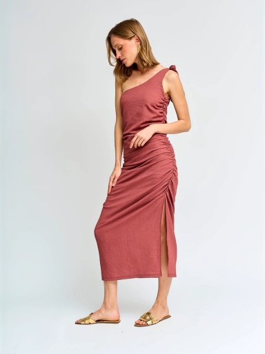 VESTIDO MUJER MARQUIS UN HOMBRO TEXTURADO - 2