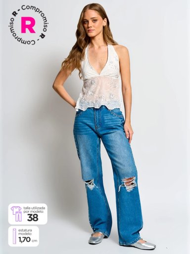 JEANS MUJER INDEX ALGODÓN TACHAS ESTRELLA - 1