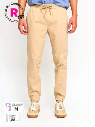 PANTALÓN HOMBRE HALF ALGODÓN JOGGER TWILL - 1