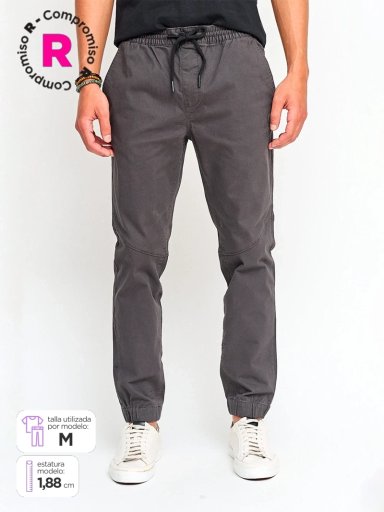 PANTALÓN HOMBRE HALF ALGODÓN JOGGER TWILL - 1