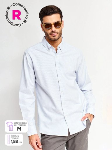CAMISA HOMBRE MARQUIS ALGODÓN MANGA LARGA LÍNEAS - 1