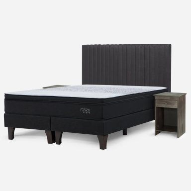 CAMA EUROPEA ROSEN TEMPO 2 PLAZAS + SET LUCIO GRIS - 2