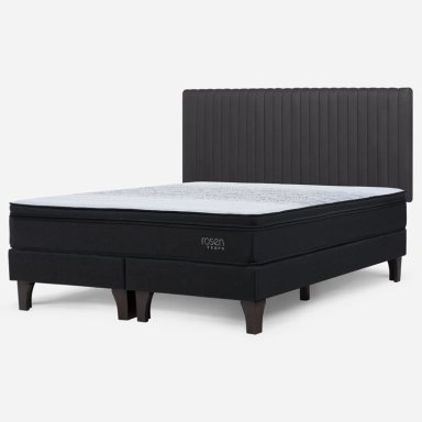 CAMA EUROPEA ROSEN TEMPO KING + RESPALDO LUCIO GRIS - 2