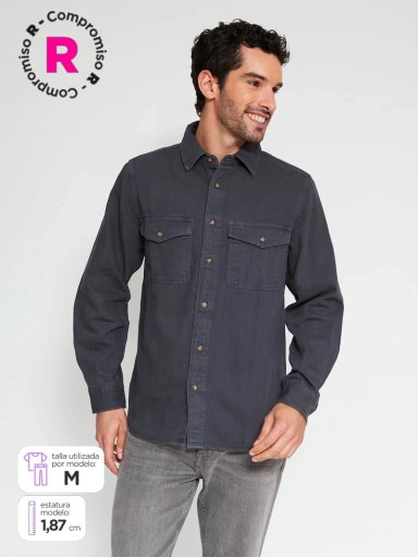 CAMISA HOMBRE REGATTA ALGODÓN MANGA LARGA - 1