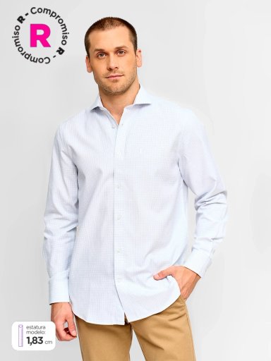 CAMISA HOMBRE KENNETH STEVENS ALGODÓN MANGA LARGA CUADROS - 1