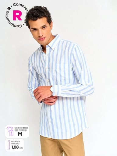 CAMISA HOMBRE KENNETH STEVENS ALGODÓN MANGA LARGA - 1