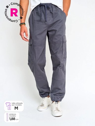PANTALÓN HOMBRE INDEX ALGODÓN BOLSILLOS CARGO - 1