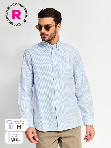 CAMISA HOMBRE KENNETH STEVENS ALGODÓN MANGA LARGA BÁSICA - 1