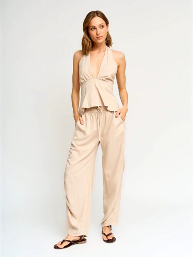 BLUSA MUJER INDEX LINO HALTER CRUZADA - 4
