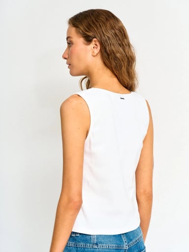 POLERA MUJER BARBADOS ALGODÓN SIN MANGAS CUT OUT - 2