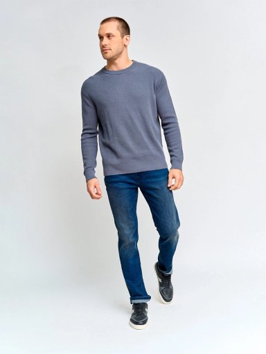 SWEATER HOMBRE CACHAREL ALGODÓN CUELLO REDONDO TEXTURA - 4