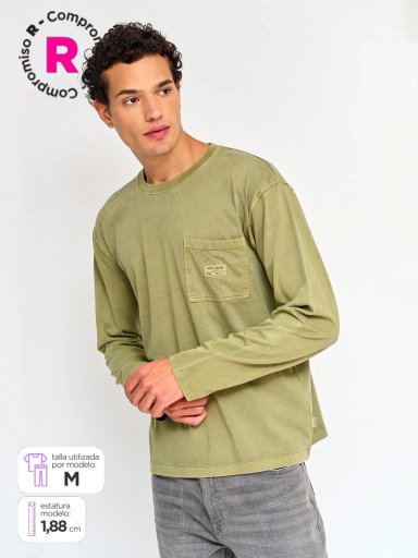 POLERA HOMBRE PEPE JEANS ALGODÓN MANGA LARGA BÁSICA - 1