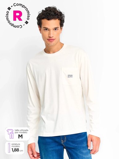POLERA HOMBRE PEPE JEANS ALGODÓN MANGA LARGA BÁSICA - 1