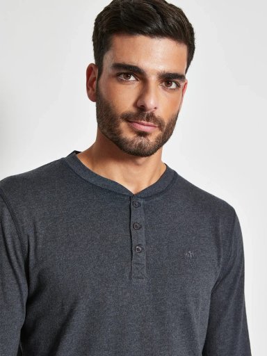 POLERA HOMBRE ROBERT LEWIS ALGODÓN MANGA LARGA BÁSICA - 3
