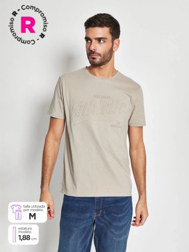 POLERA HOMBRE ROBERT LEWIS ALGODÓN CUELLO REDONDO MANGA CORTA ESTAMPADO - 1