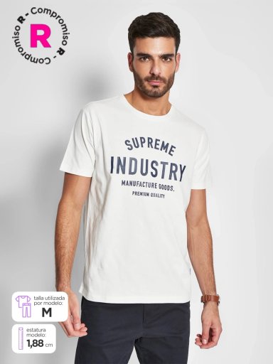 POLERA HOMBRE ROBERT LEWIS ALGODÓN CUELLO REDONDO MANGA CORTA ESTAMPADO - 1