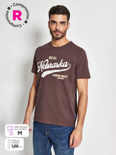 POLERA HOMBRE ROBERT LEWIS ALGODÓN CUELLO REDONDO MANGA CORTA ESTAMPADO - 1
