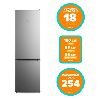 REFRIGERADOR BOTTOM FREEZER MADEMSA MED270 262L FRIO DIRECTO PLATA - 6
