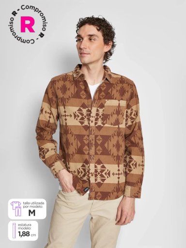 SOBRECAMISA HOMBRE BARBADOS ALGODÓN MANGA LARGA TRIBAL - 1