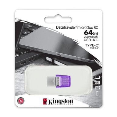 PENDRIVE KINGSTON FLASHUSB MICRODUO 64GB 3C UNIDAD - 5