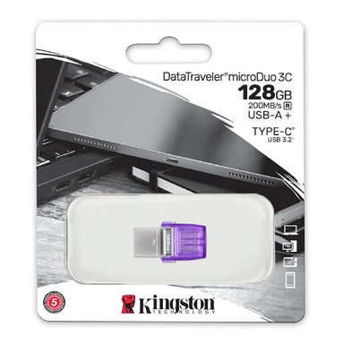 PENDRIVE KINGSTON FLASHUSB MICRODUO 128GB 3C UNIDAD - 5