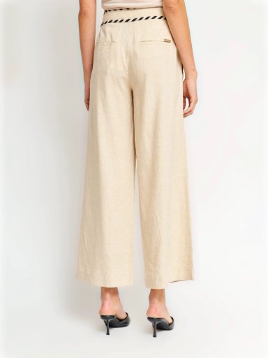 PANTALÓN MUJER CACHAREL LINO ANCHO APLICACIONES - 3