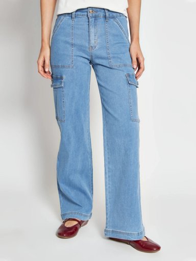 JEANS MUJER INDEX ALGODÓN CARGO TIRO MEDIO - 2