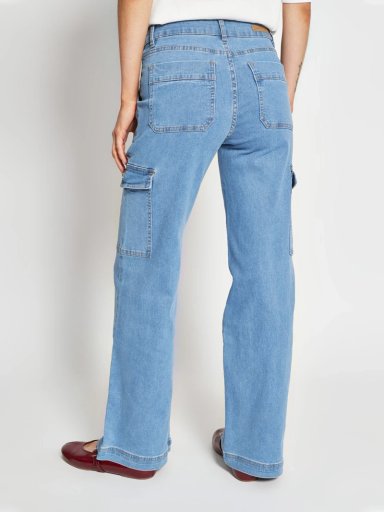 JEANS MUJER INDEX ALGODÓN CARGO TIRO MEDIO - 3