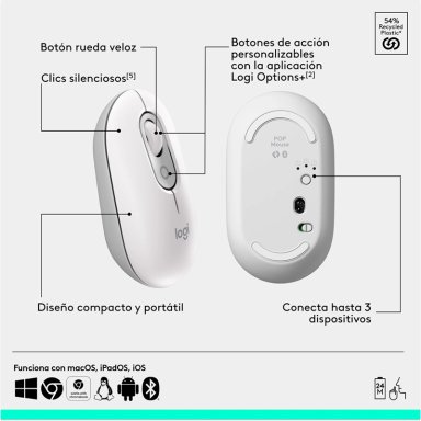 TECLADO INALÁMBRICO LOGITECH POP ICON + MOUSE - 8