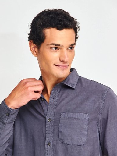 CAMISA HOMBRE BARBADOS MANGA LARGA LISA - 3