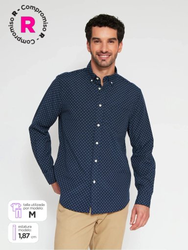 CAMISA HOMBRE KENNETH STEVENS ALGODÓN MANGA LARGA - 1