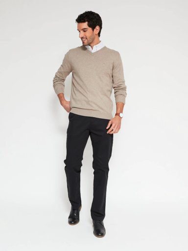 SWEATER HOMBRE CACHAREL CASHMERE CUELLO EN V BÁSICO - 4