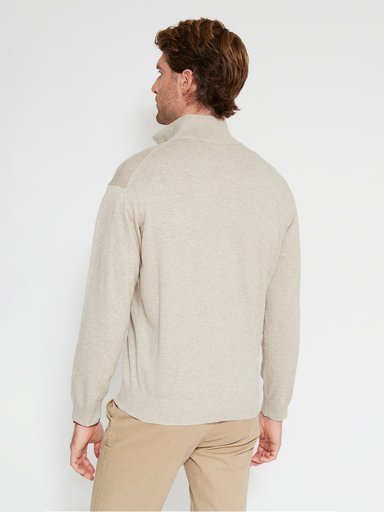 SWEATER HOMBRE CACHAREL ALGODÓN HALF ZIPPER TEXTURA - 2