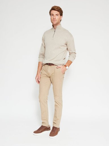 SWEATER HOMBRE CACHAREL ALGODÓN HALF ZIPPER TEXTURA - 4