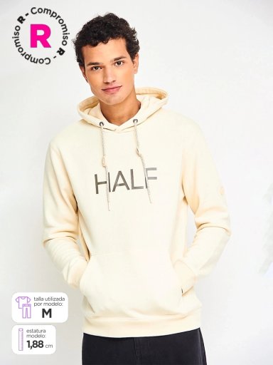 POLERÓN HOMBRE HALF ALGODÓN BÁSICO CIERRE - 1