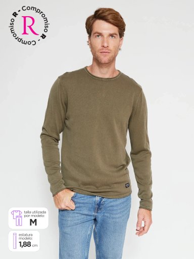 SWEATER HOMBRE BARBADOS ALGODÓN CUELLO REDONDO BÁSICO - 1