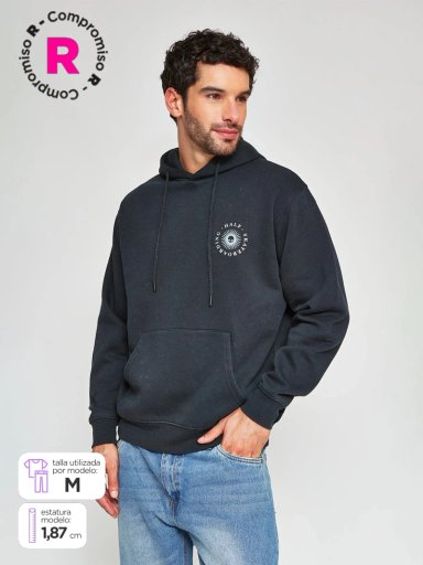 POLERÓN HOMBRE HALF ALGODÓN HOODIE ACID WASH PRINT - 1