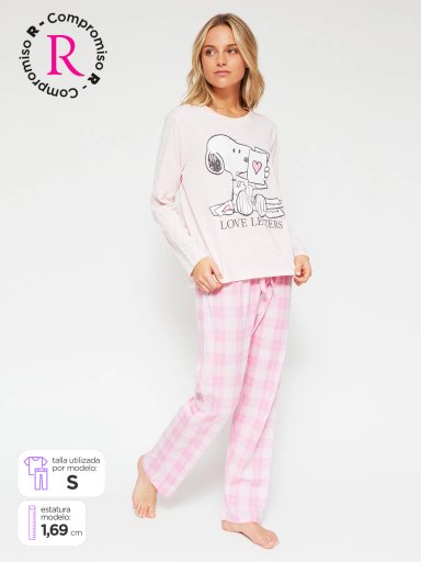 PIJAMA MUJER SNOOPY MANGA LARGA - 1
