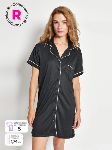 CAMISA DE DORMIR MANGA CORTA MARQUIS CAMI - 1