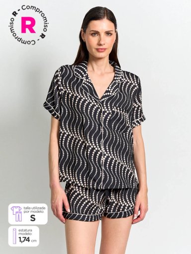 PIJAMA CAMISA MANGA CORTA MUJER MARQUIS - 1