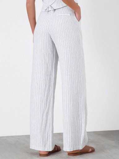 PANTALÓN MUJER RAINDOOR LINO RAYAS LINO - 3